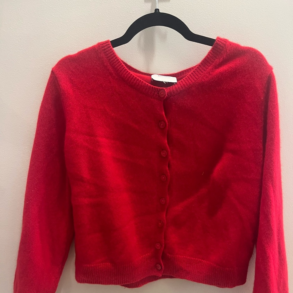 Women's Red Reformation Cardigan Sweater